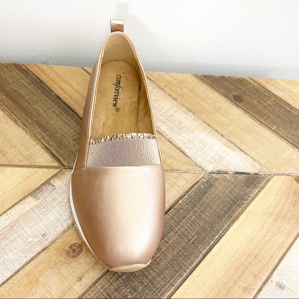 Comfortview Athletic Brielle Rose Gold Slip on a sneakers Extra Wide Width - Picture 4 of 12